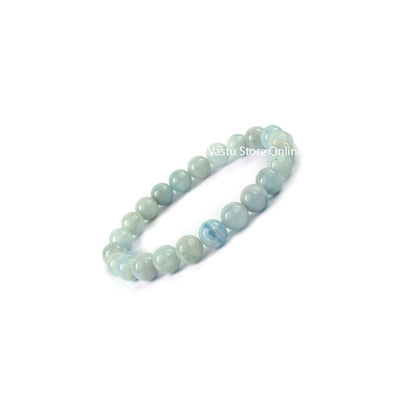 Aquamarine Round Crystal Bracelet by SAMAHealing - Crystal Bracelets