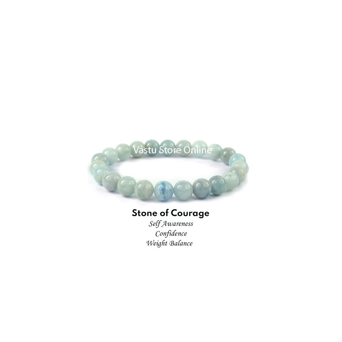 Aquamarine Round Crystal Bracelet - Image 2