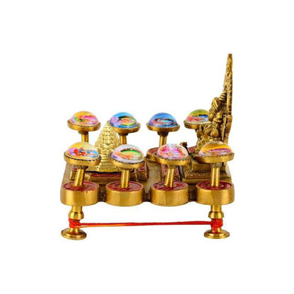 Shree Ashta Laxmi with Shri Yantra Chowki in Pure Brass by SAMAHealing - Yantra Chowki (View 3)