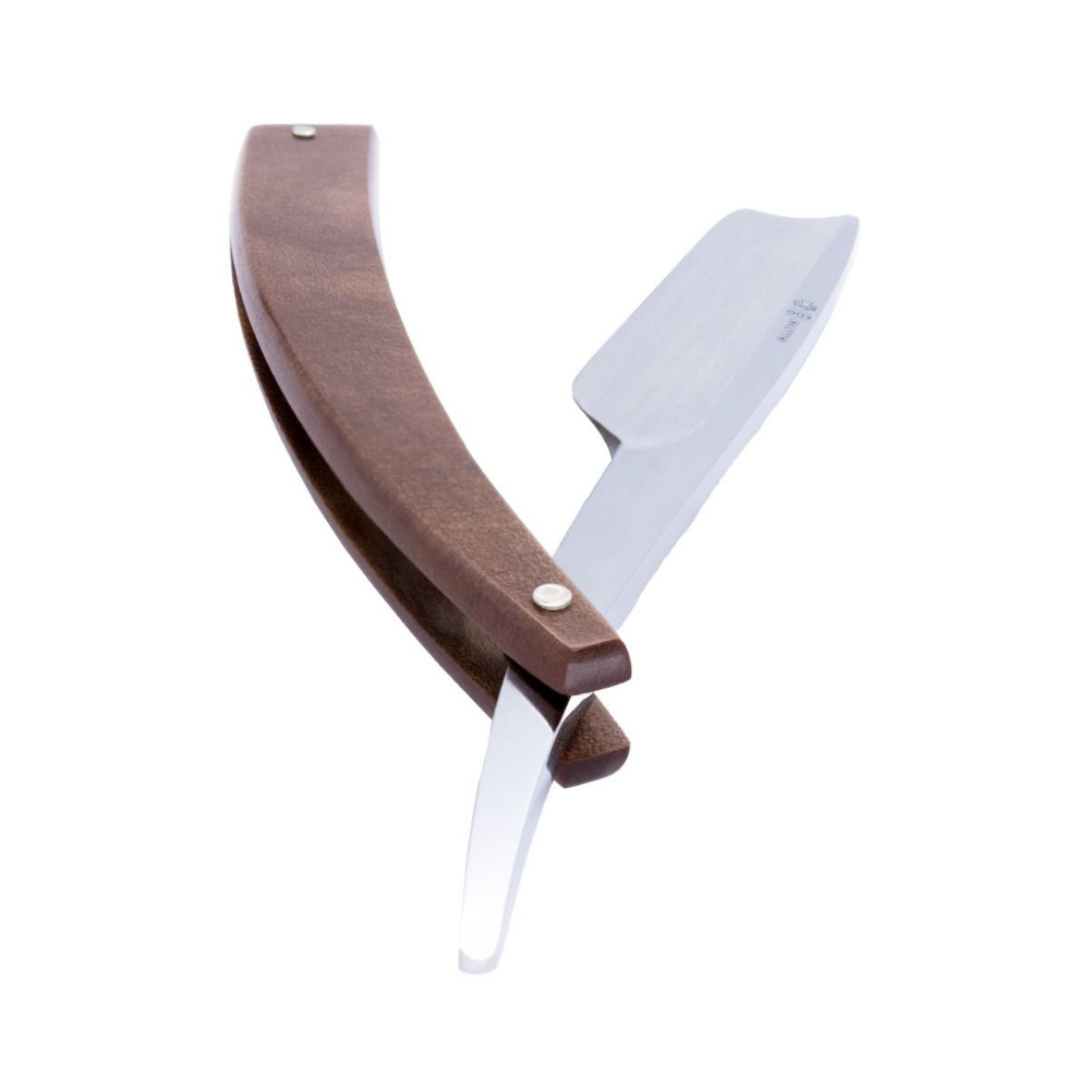 DV-8009143, Dovo Straight Razor EDO, 5/8”, carbon, 1/1 full hollow, Ultra compressed beech wood - Image 2