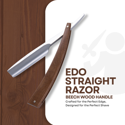DV-8009143, Dovo Straight Razor EDO, 5/8”, carbon, 1/1 full hollow, Ultra compressed beech wood by Dovo - Straight Razor (View 4)