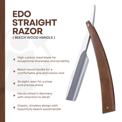 DV-8009143, Dovo Straight Razor EDO, 5/8”, carbon, 1/1 full hollow, Ultra compressed beech wood by Dovo - Straight Razor (View 6)