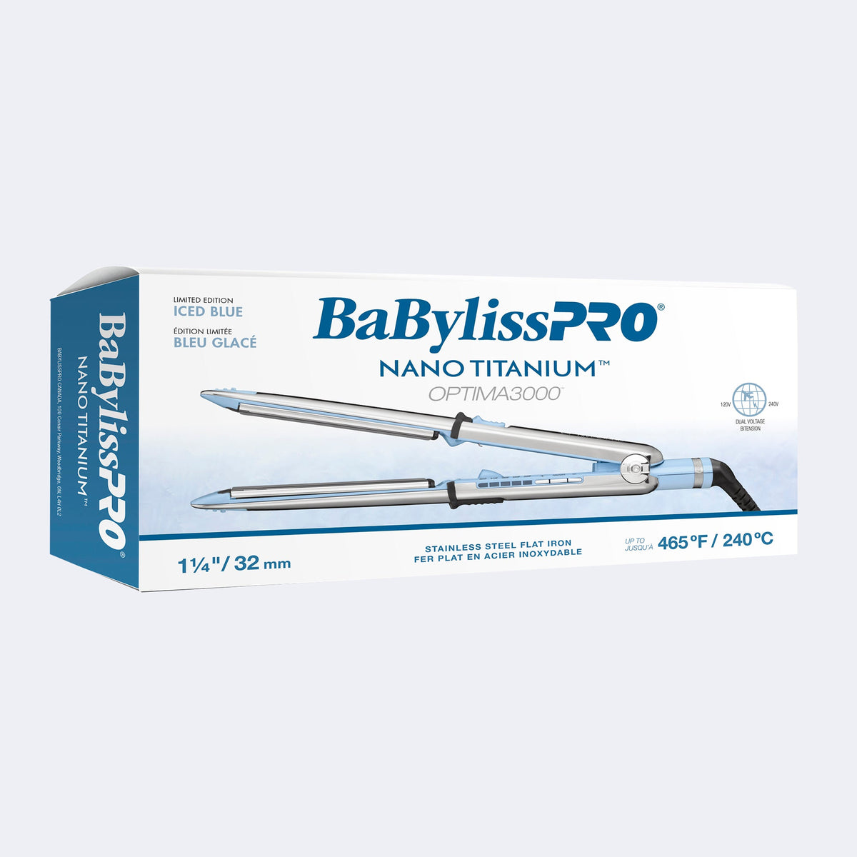 BabylissPro Nano Titanium OPTIMA3000 1 1/4" Icey Blue Flat Iron - Limited Edition by BabylissPro - Sustainable Living (View 4)
