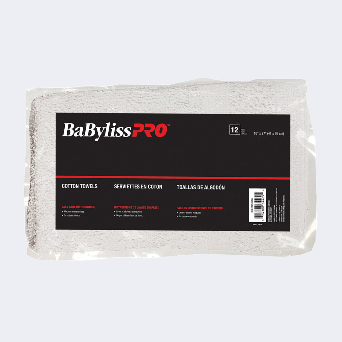 BabylissPro Cotton Towels White with Cherry Stripe (12 Pack) by BabylissPro - Sustainable Living (View 2)