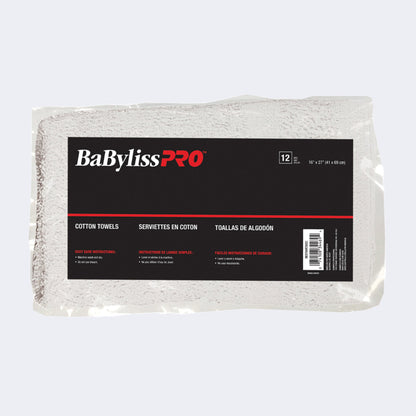 BabylissPro Cotton Towels White with Cherry Stripe (12 Pack) by BabylissPro - Sustainable Living (View 2)
