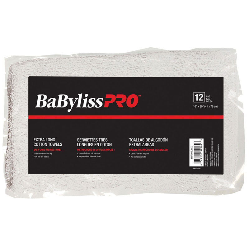 BabylissPro Cotton Towels Grey Stripe (12 Pack) by BabylissPro - Sustainable Living