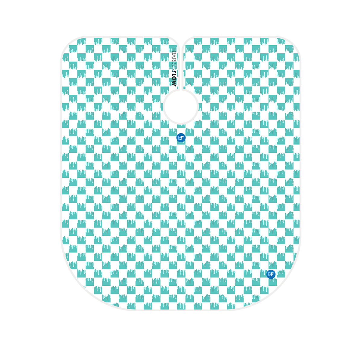 Barber Flow Dripped Checker Cape - Turquoise by Barber Flow - Sustainable Living (View 2)