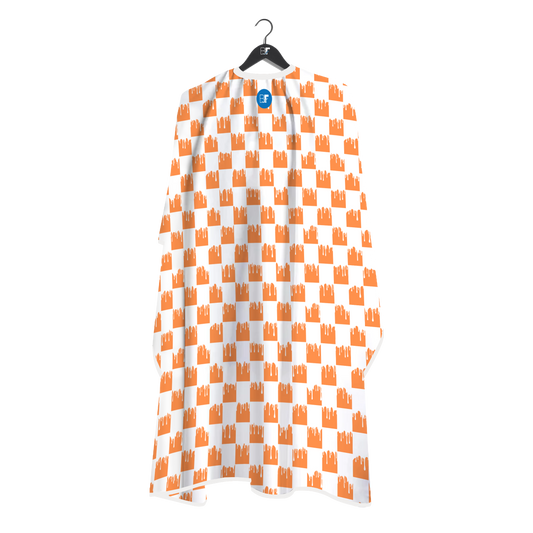 Barber Flow Dripped Checker Cape - Orange