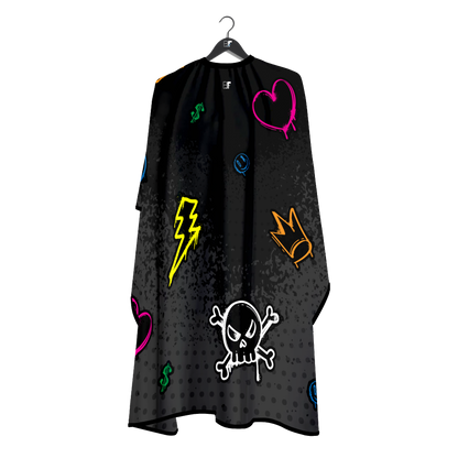 Barber Flow Graffiti Cape - Black by Barber Flow - Sustainable Living