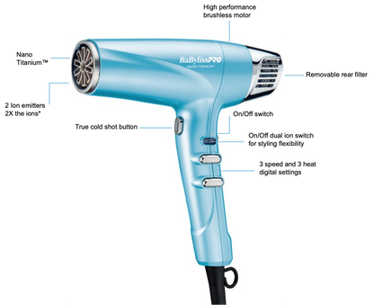 BabylissPro NanoTitanium Dual Ionic High-Speed Hair Dryer by BabylissPro - Sustainable Living (View 3)
