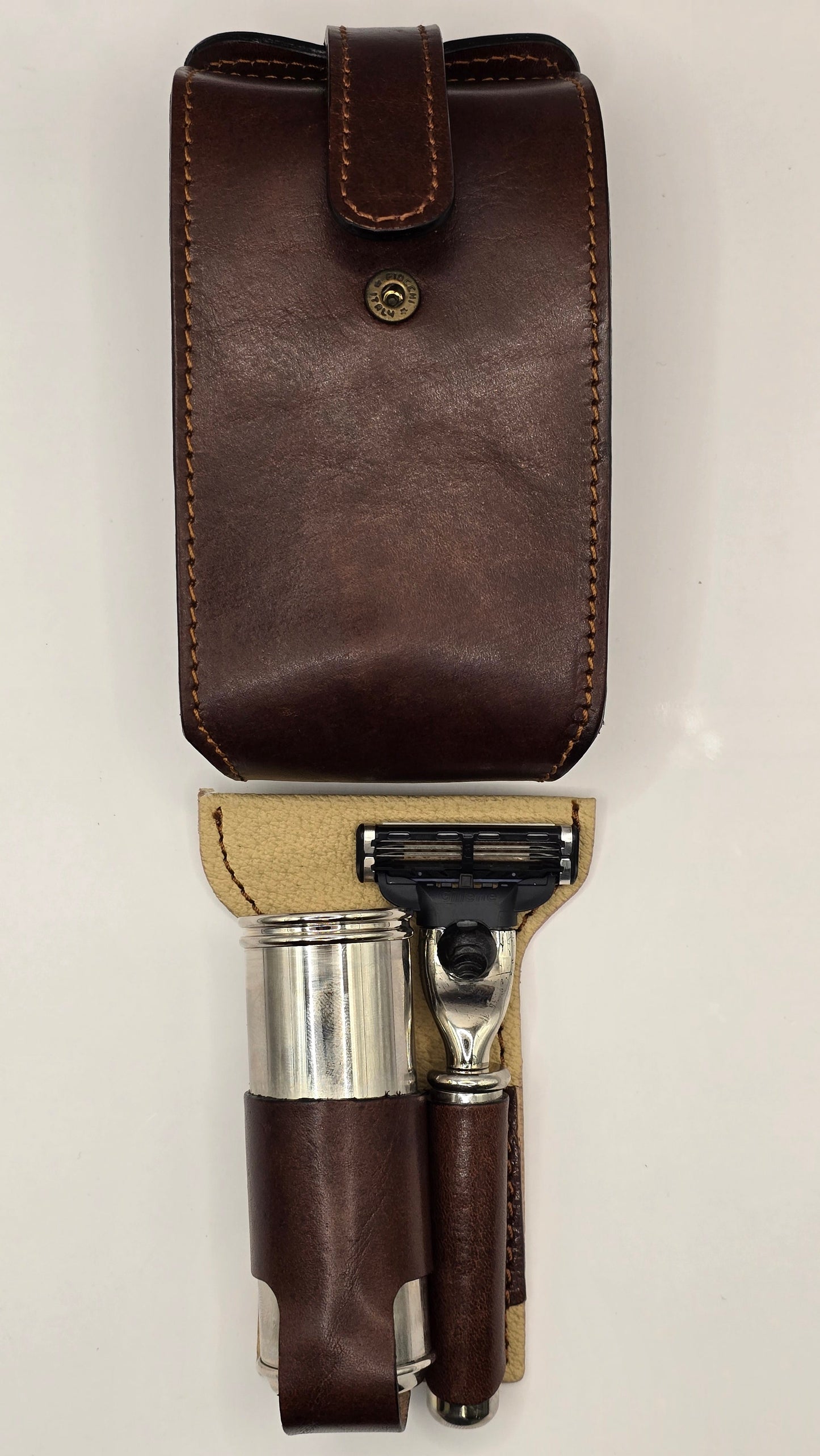 IL Ceppo Mach3 Travel 2pc Shave Set Brown