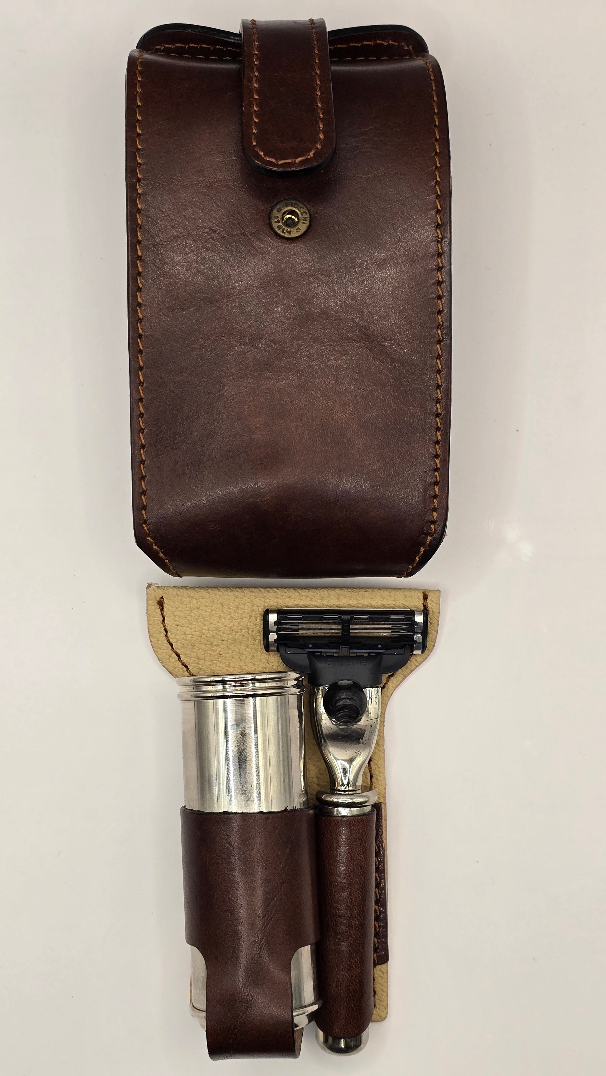IL Ceppo Mach3 Travel 2pc Shave Set Brown - Image 3
