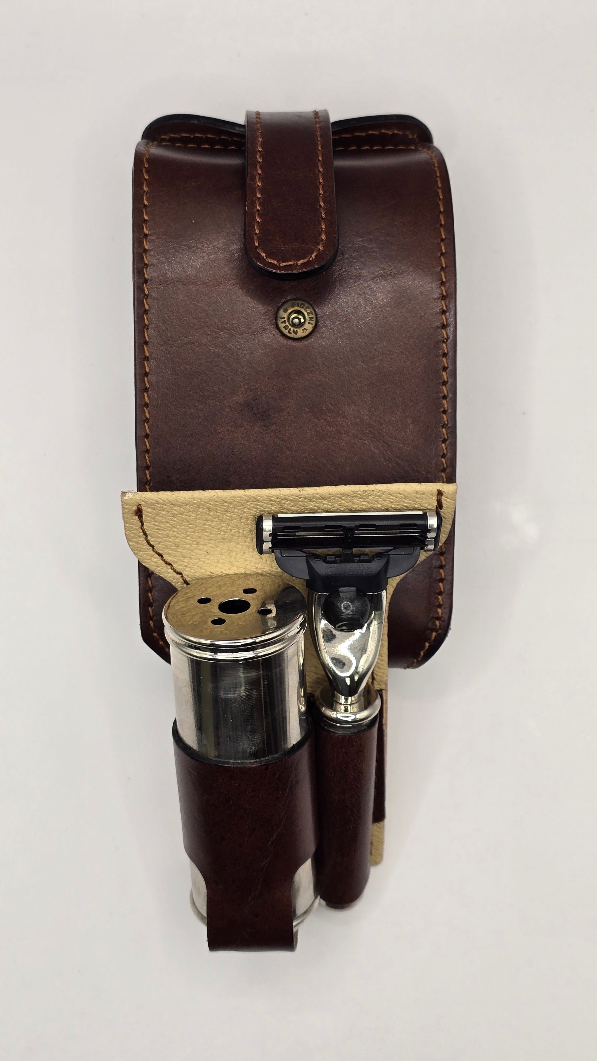 IL Ceppo Mach3 Travel 2pc Shave Set Brown - Eco-friendly - Sama Homes