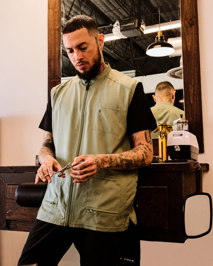 Barber Strong The Barber Vest - Army Green by Barber Strong - Sustainable Living (View 8)
