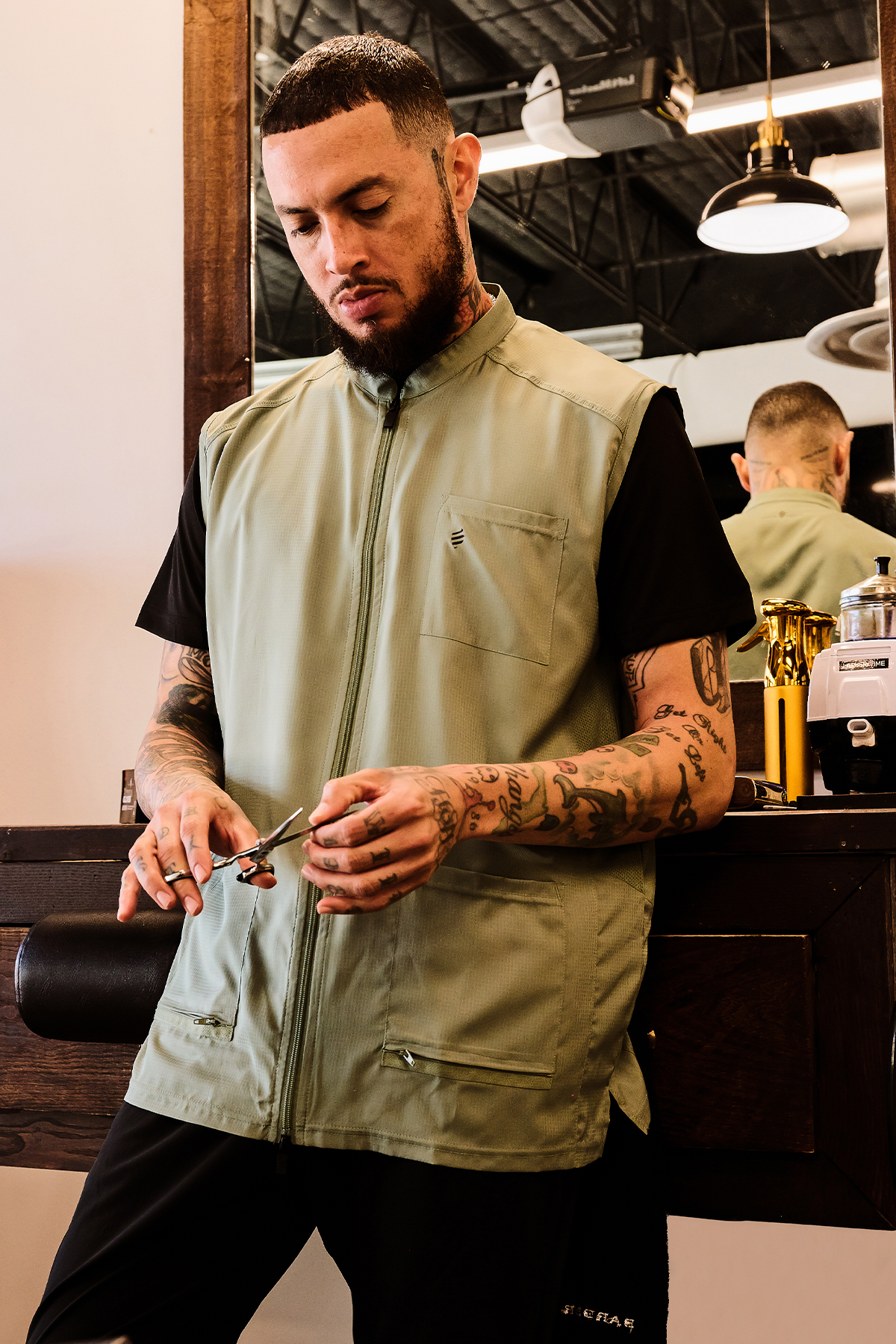 Barber Strong The Barber Vest - Army Green by Barber Strong - Sustainable Living (View 5)