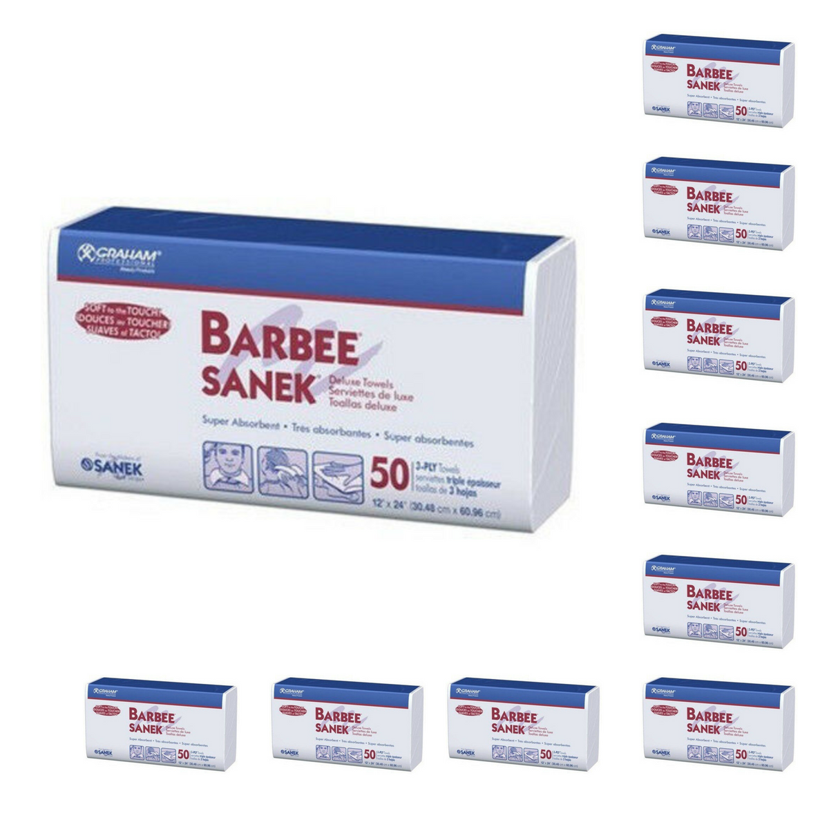 Barbee Deluxe Towels 3-Ply (Full Case) by Sanek - Sustainable Living