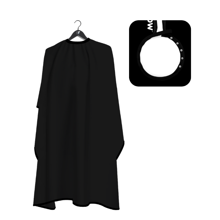 Barber Flow Classic Black SNAPS Cape by Barber Flow - Sustainable Living