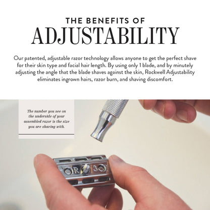 Rockwell 6S Stainless Steel Adjustable DE Safety Razor - Matte Stainless (6 Settings) by Rockwell - Double Edge Safety Razors (View 9)