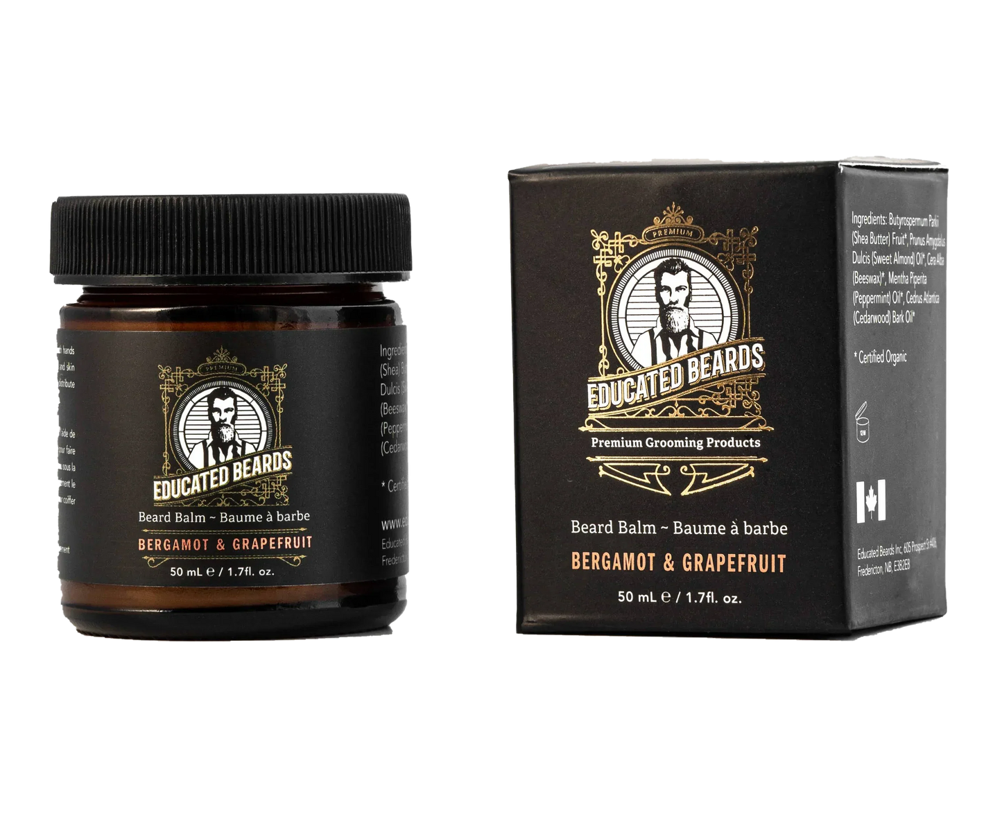 Educated Beards Organic Beard Balm - Bergamot Grapefruit, 50ml