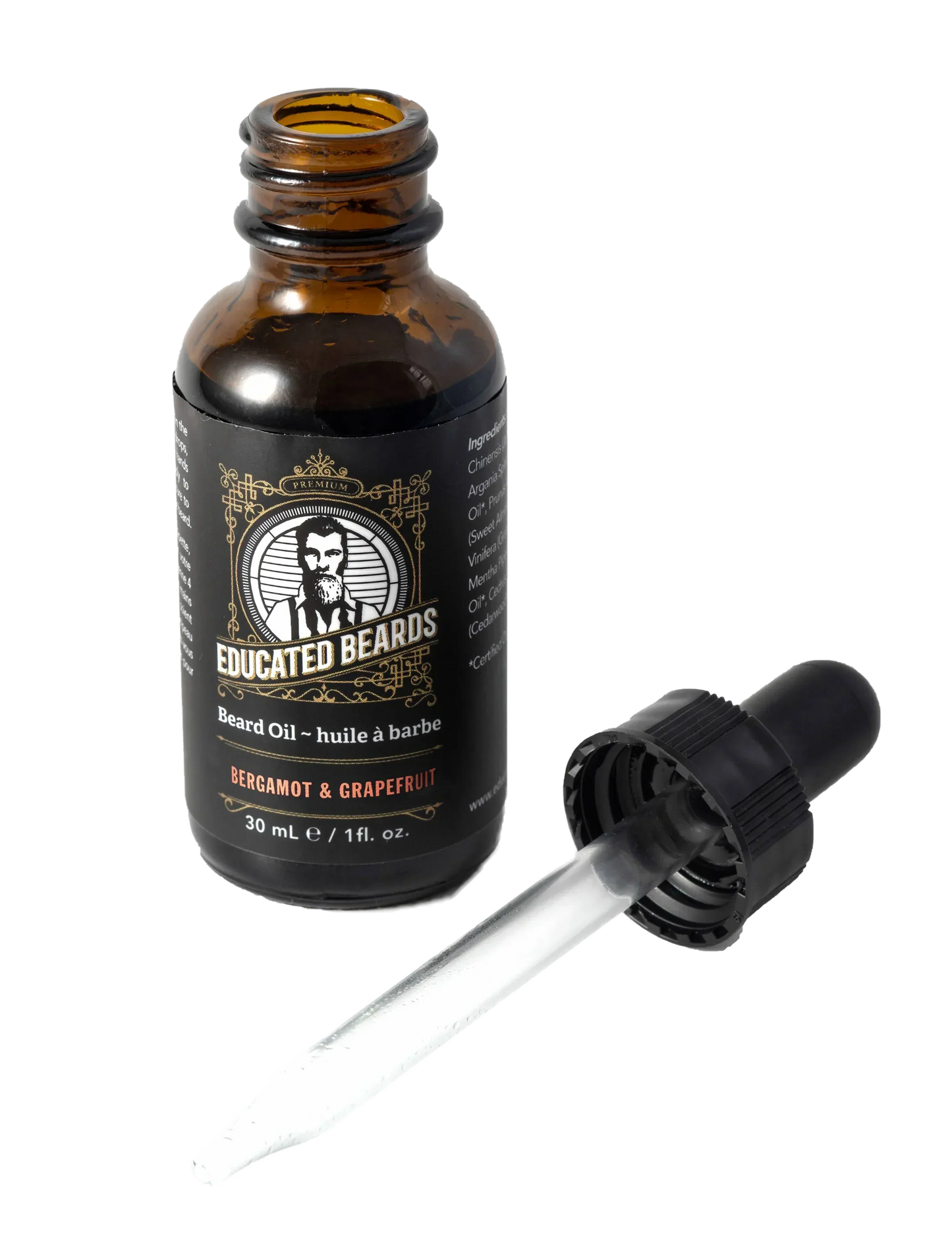 Educated Beards Organic Beard Oil - Bergamot Grapefruit, 30ml