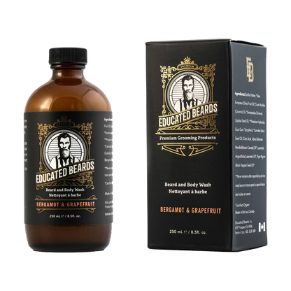 Educated Beards Purifying Beard & Body Wash - Bergamot Grapefruit, 250ml by Educated Beards - Sustainable Living