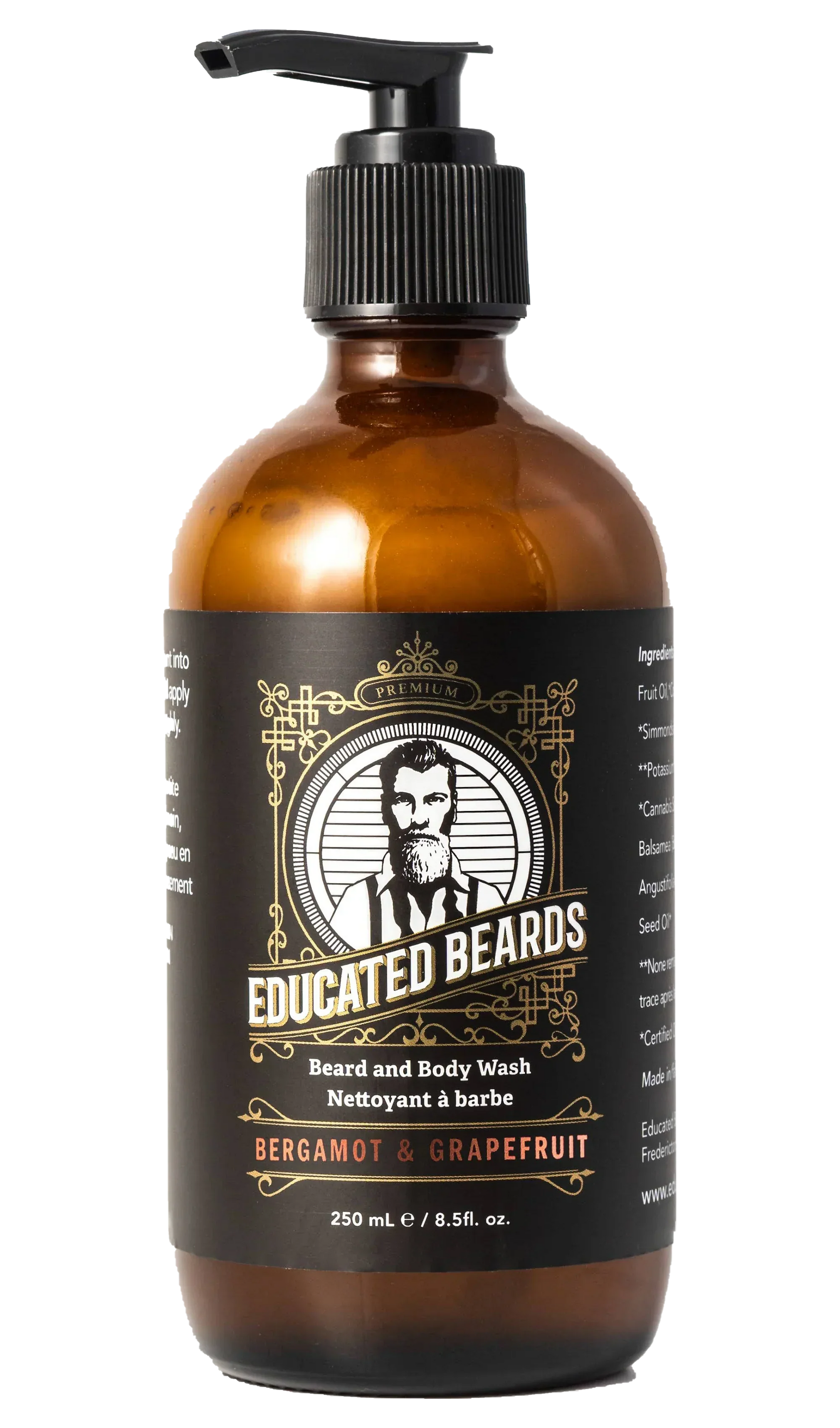 Educated Beards Purifying Beard & Body Wash - Bergamot Grapefruit, 250ml - Image 2