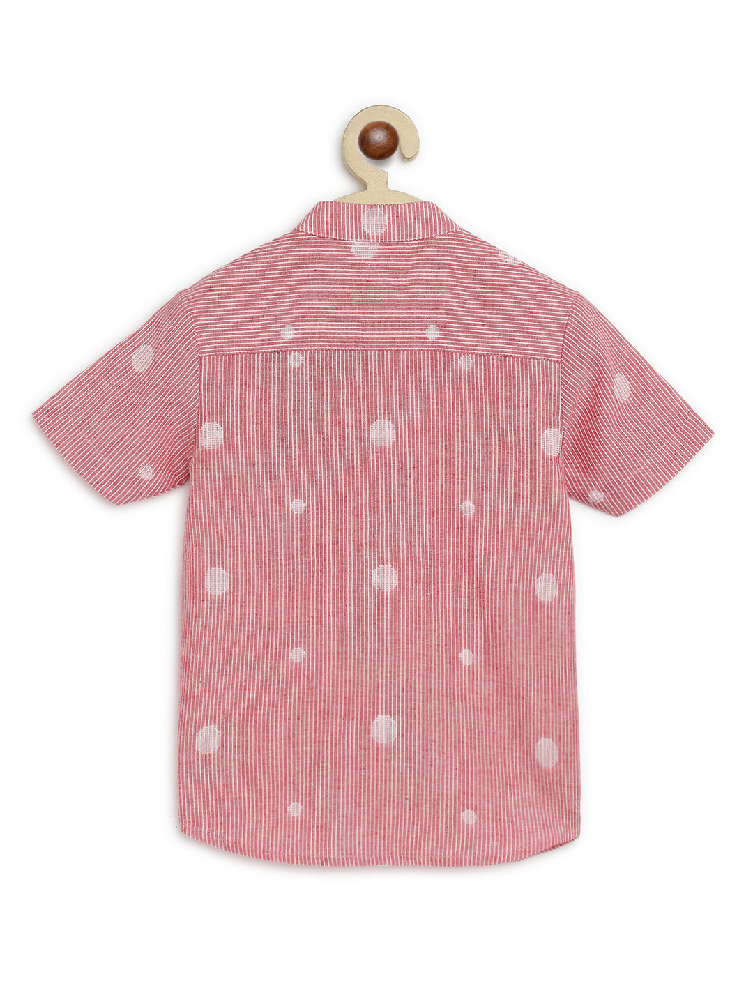 Boy Sheep Embroidered Cotton Shirt  - Pink - Image 4