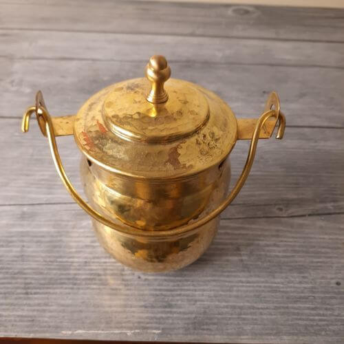 Brass Pot Shaped Storage Ghee Thooku - Sama Homes - Image 3