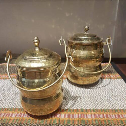 Brass Pot Shaped Storage Ghee Thooku - Sama Homes