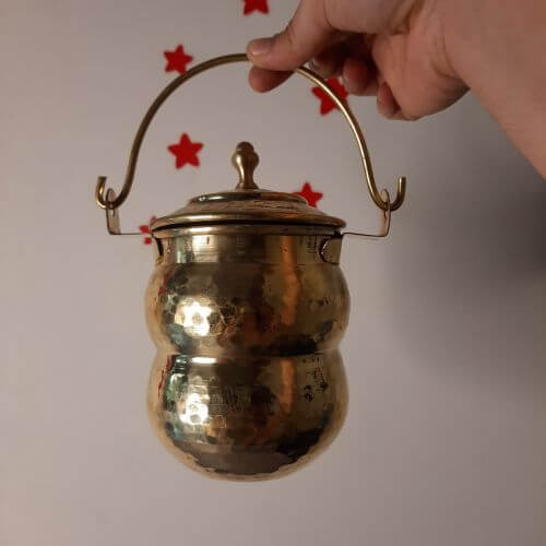 Brass Pot Shaped Storage Ghee Thooku - Sama Homes