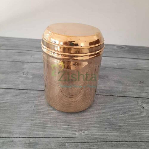 Brass Storage Container, Curved Lid (With tin Coating) - Sama Homes - Eco-friendly - Sama Homes