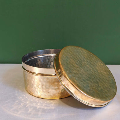 Brass storage Dabba Hammered - Combo Set of 3 - Sama Homes