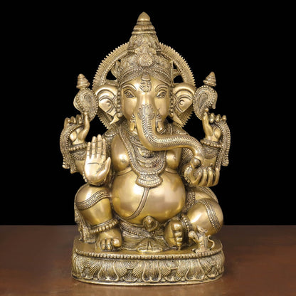 Brass Blessing Ganesha Statue For Home Decor 20 Inch by vendor-unknown - Hindu Gods