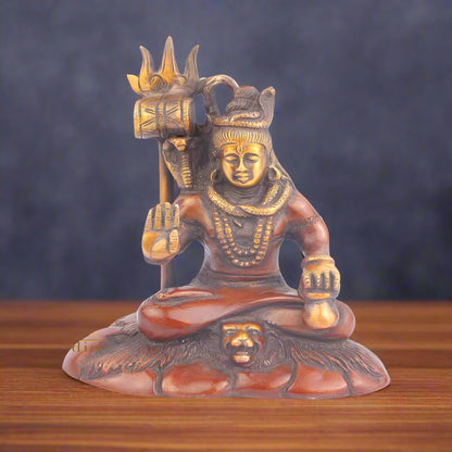 Brass Blessing Lord Shiva Idol Statue Figurine 6 Inch by vendor-unknown - Hindu Gods