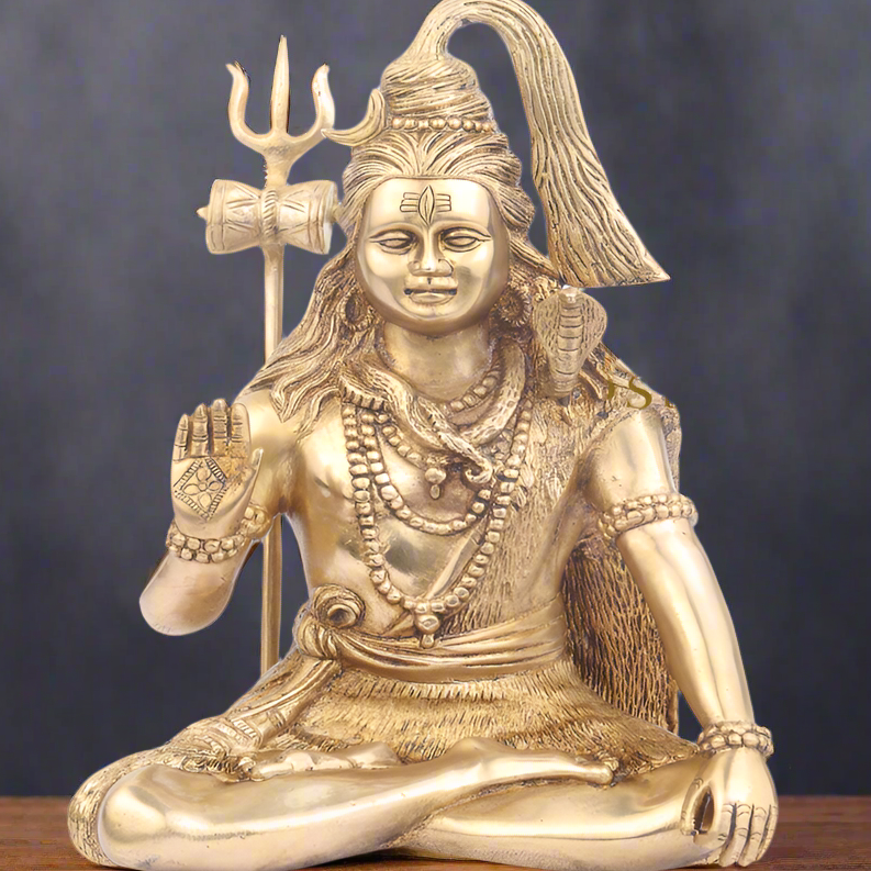 Brass Blessing Shiva Statue For Home Decor 1 Feet