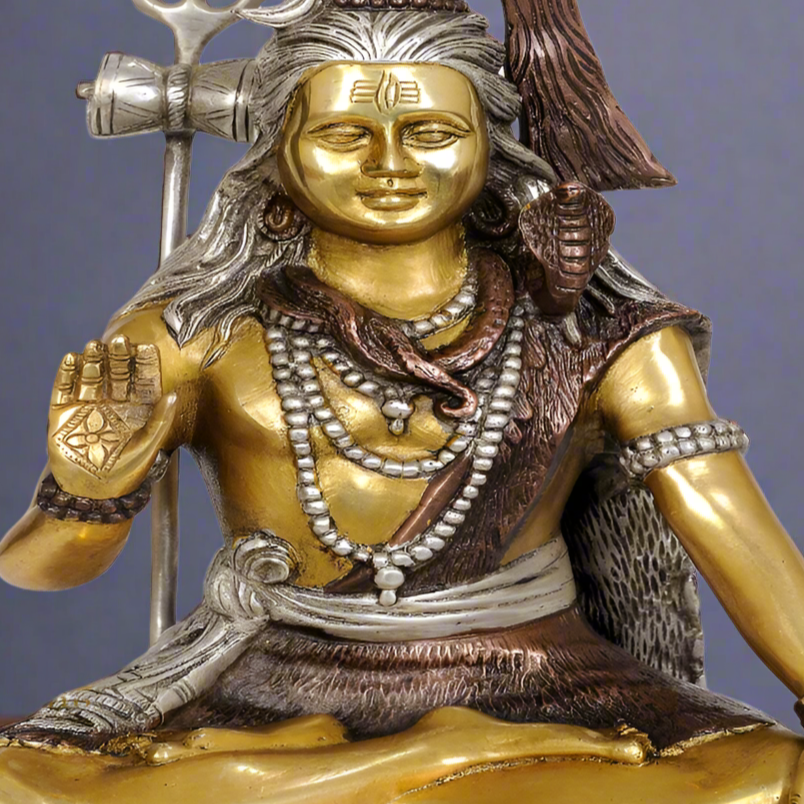 Brass Blessing Shiva Statue Shankar Bhagwan 1 Feet