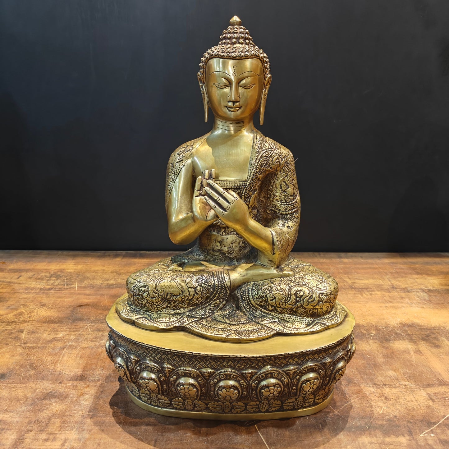 Brass Buddha Statue in Dharmachakra Mudra 2 Feet