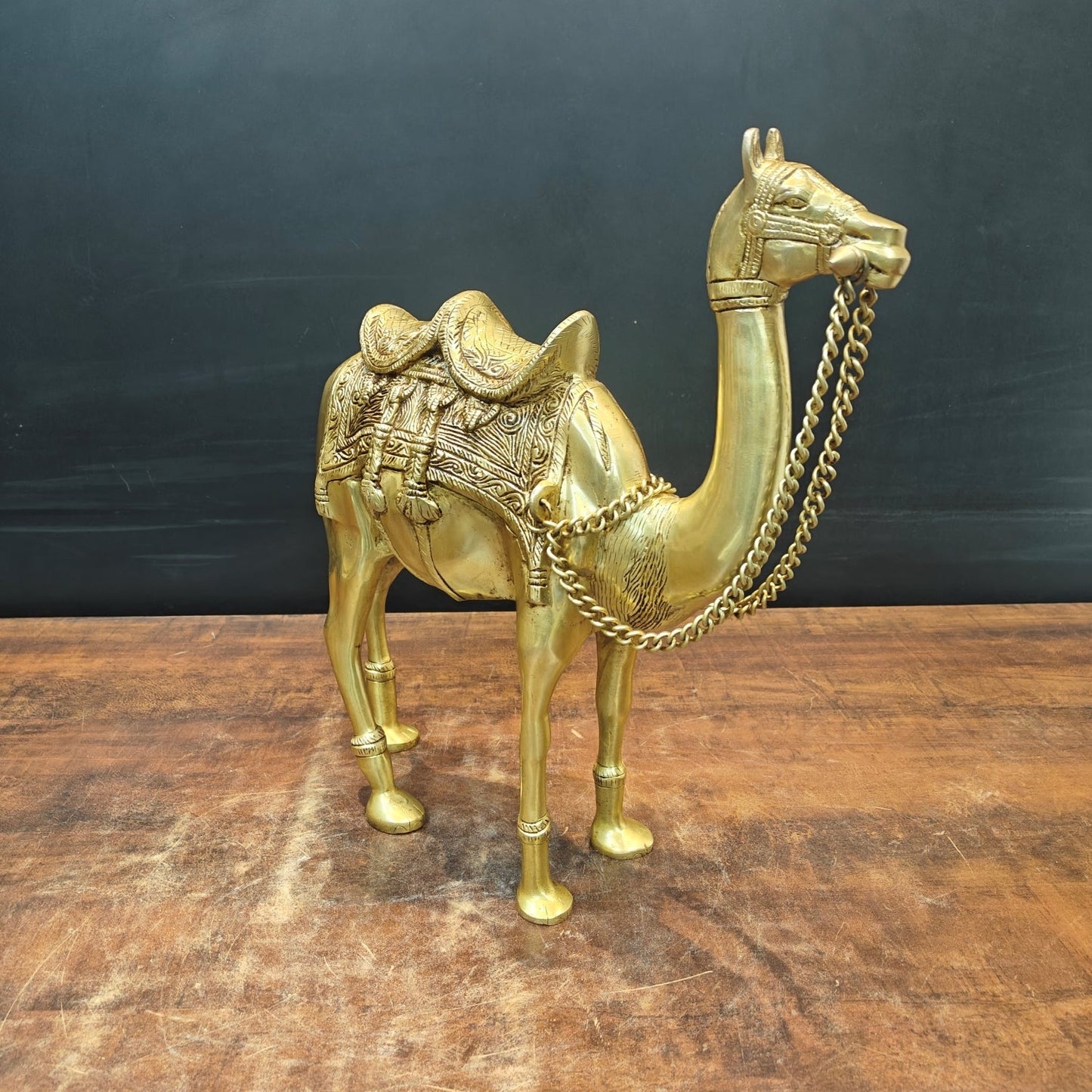Brass Camel Sculpture Vastu Recommended Showpiece Home Decor 17 Inch