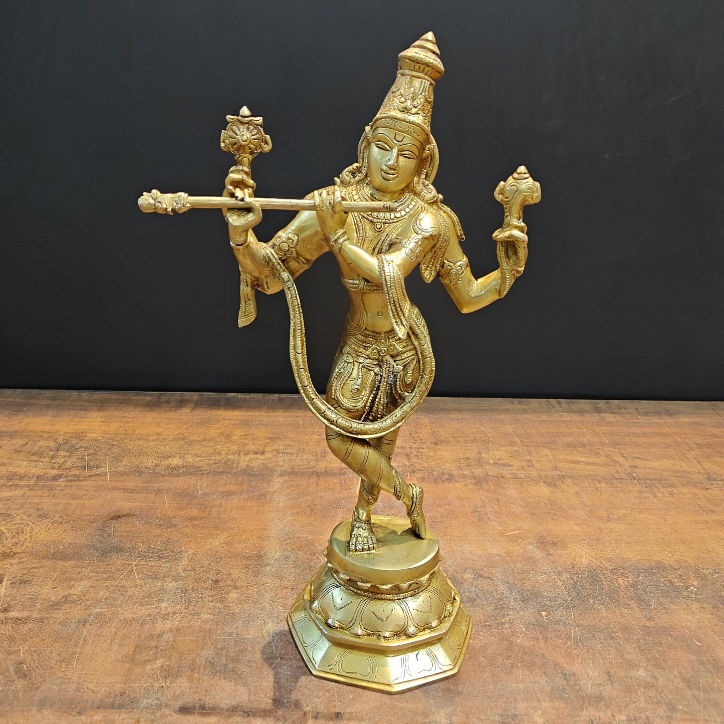 Brass Cosmic Form of Lord Krishna Statue 18 Inches