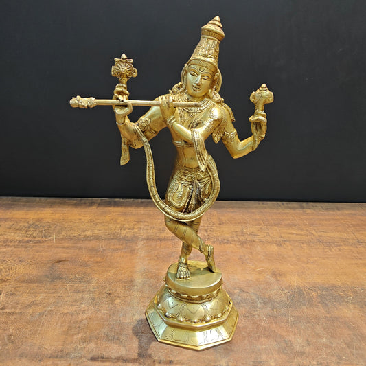 Brass Cosmic Form of Lord Krishna Statue 18 Inches