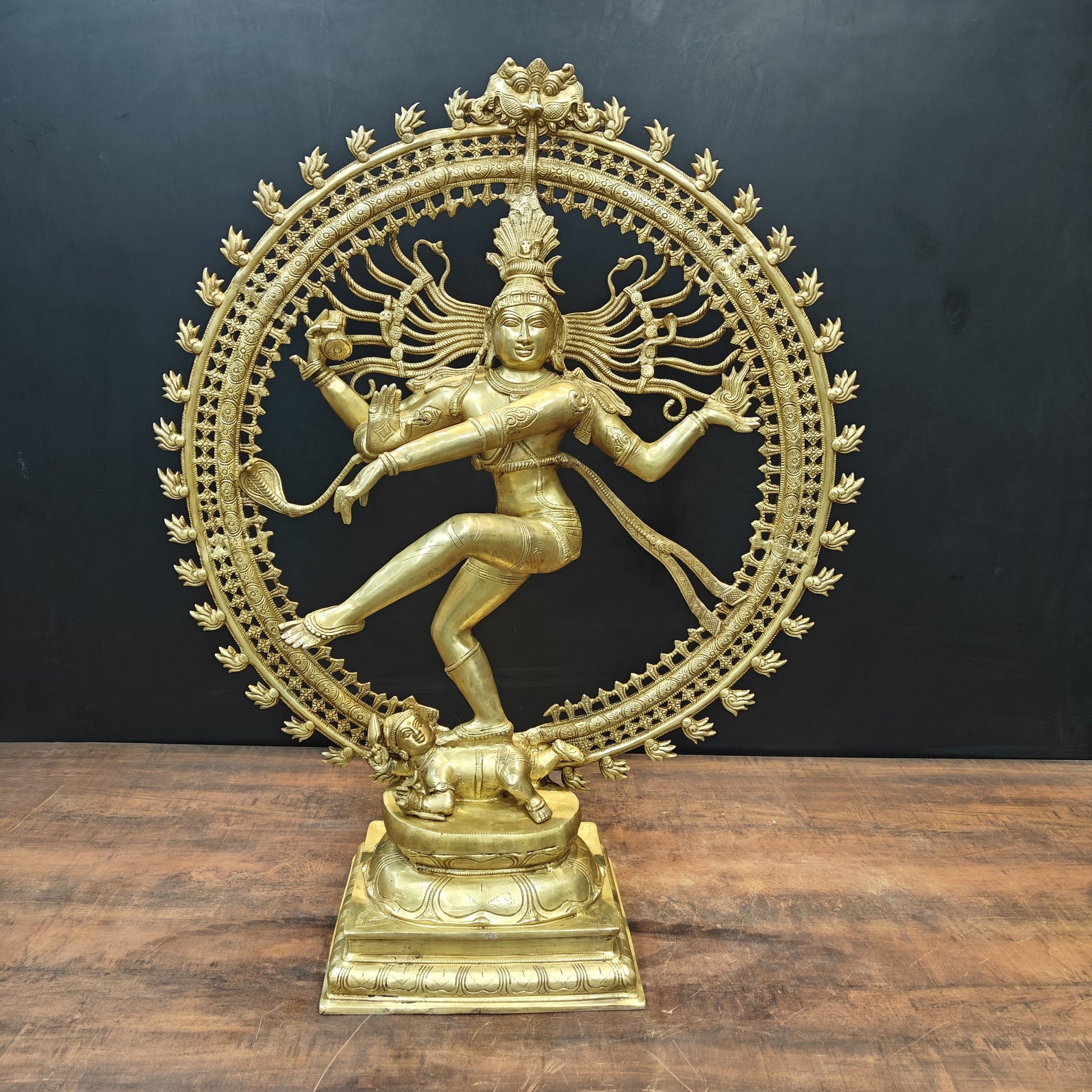 Brass Dancing Shiva as Nataraja Statue 3 Feet - Eco-friendly - Sama Homes