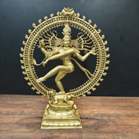 Brass Dancing Shiva as Nataraja Statue 3 Feet