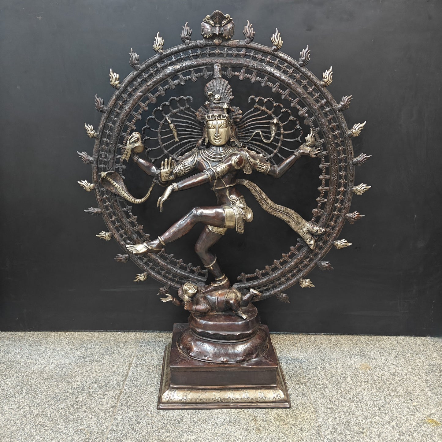 Brass Dancing Shiva as Nataraja Statue Antique Finish 4 Feet
