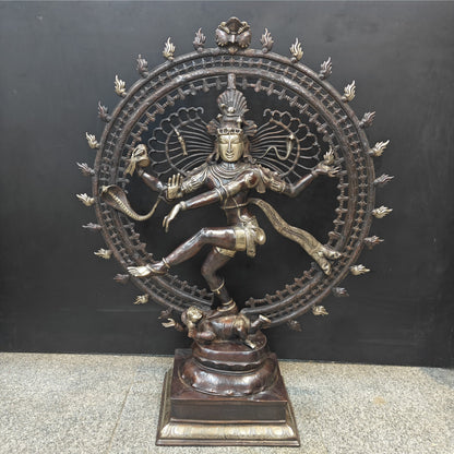 Brass Dancing Shiva as Nataraja Statue Antique Finish 4 Feet by vendor-unknown - Hindu Gods