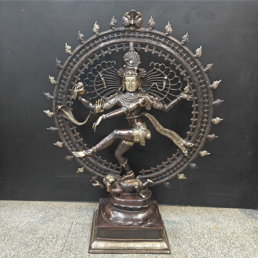 Brass Dancing Shiva as Nataraja Statue Antique Finish 4 Feet