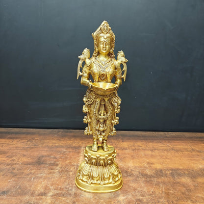 Brass Deep Lakshmi Statue Showpiece For Home Decor 20 Inch by vendor-unknown - Decor