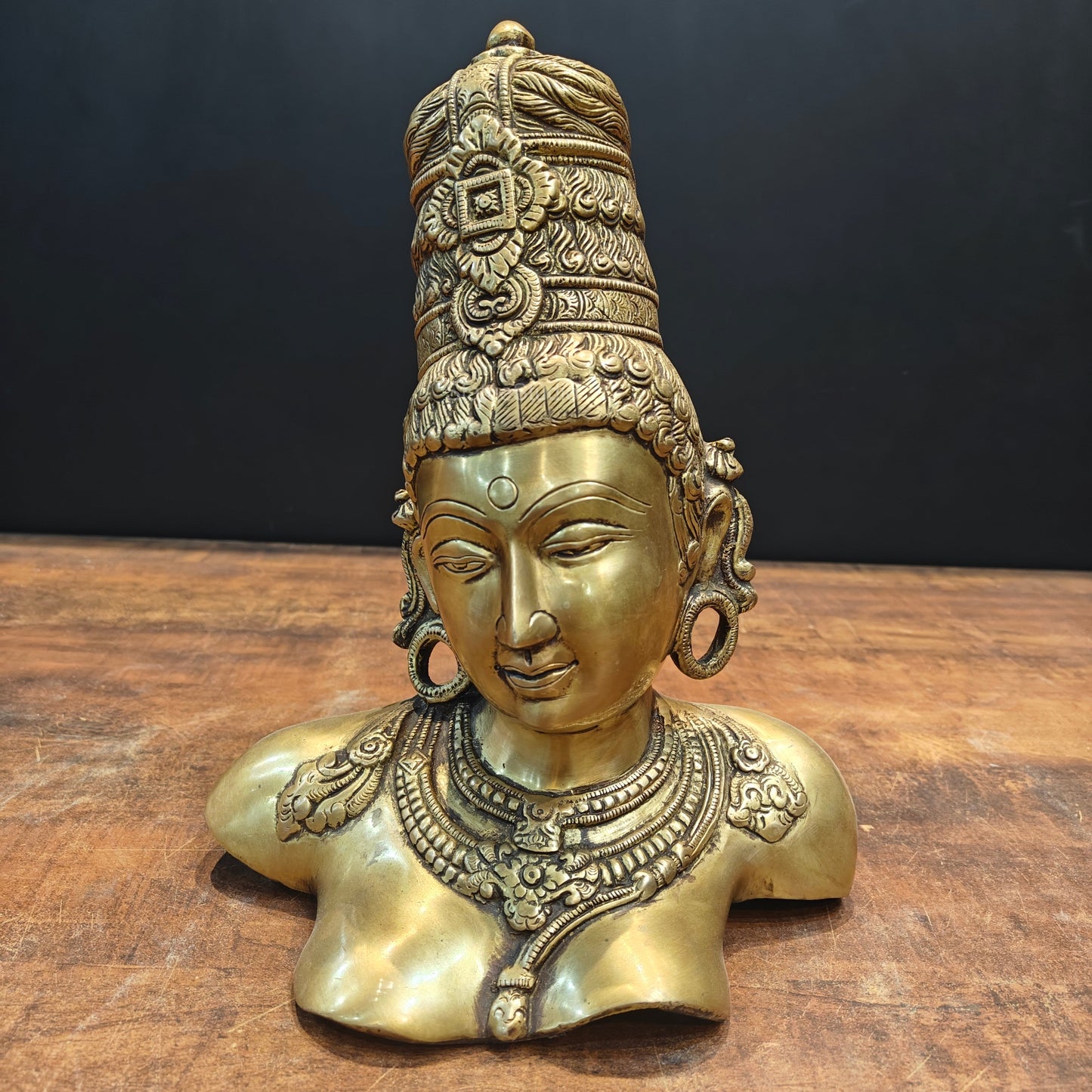 Brass Devi Parvati Bust Sculpture 12 Inches