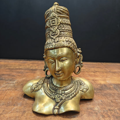 Brass Devi Parvati Bust Sculpture 12 Inches by vendor-unknown - Hindu Gods