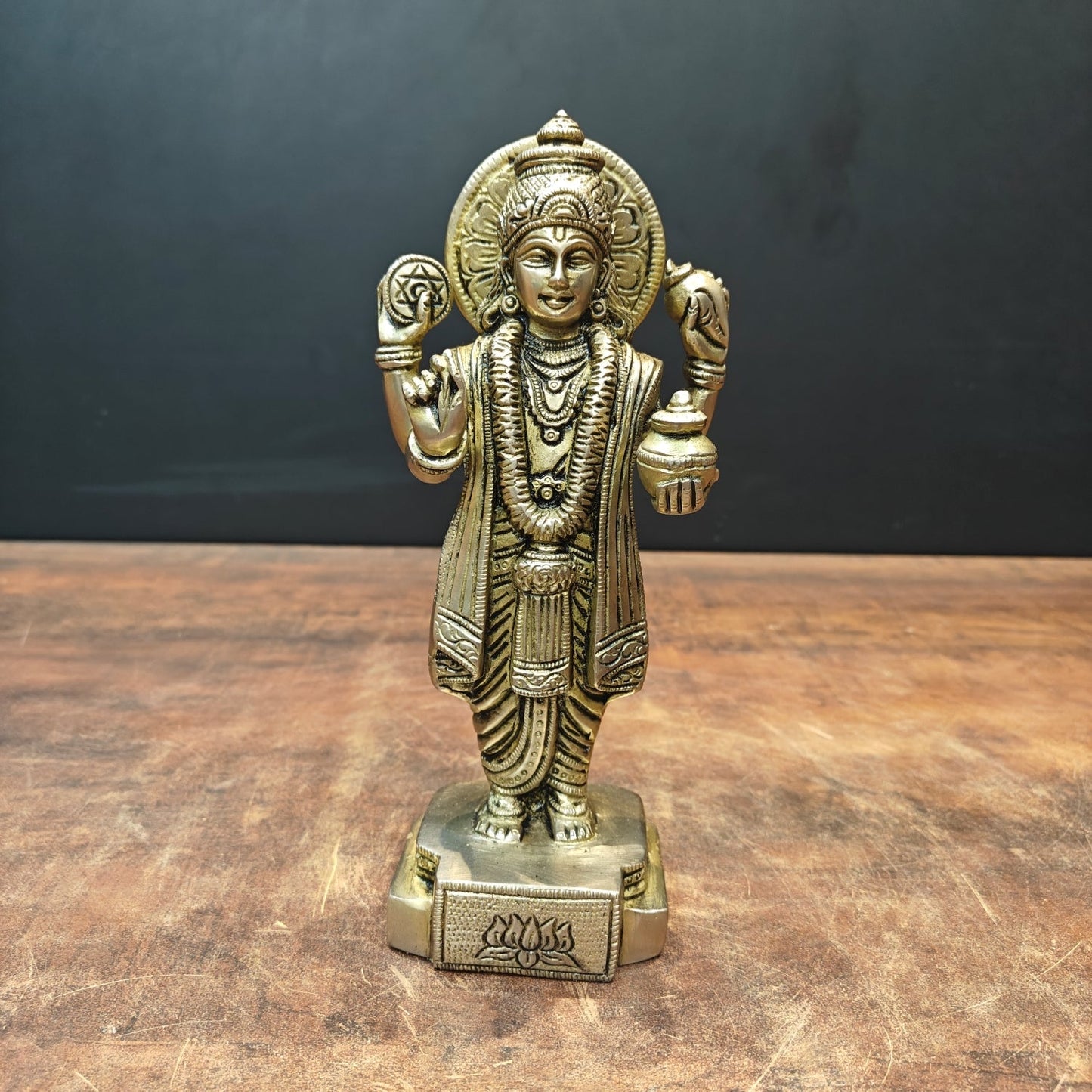 Brass Dhanvantari Statue The God of Ayurveda 9 Inch