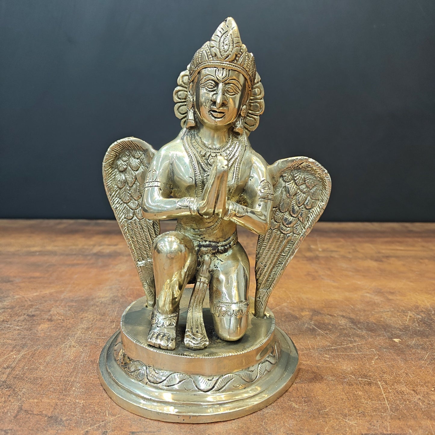 Brass Garuda Statue Vishnu Vahana 9 Inch
